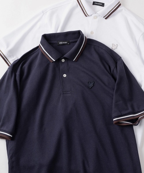 LYLE&SCOTT（ライルアンドスコット）の「【71】【LYLE & SCOTT/ライル&スコット】ワンポイント刺繍 鹿の子 リブライン ポロシャツ（ポロシャツ・メンズ・グレー/ブラック/グリーン/ホワイト/ネイビー/ピンク・M/XL/L）」の5枚目の写真
