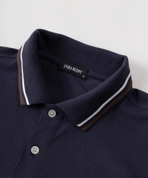 LYLE&SCOTT（ライルアンドスコット）の「【71】【LYLE & SCOTT/ライル&スコット】ワンポイント刺繍 鹿の子 リブライン ポロシャツ（ポロシャツ・メンズ・グレー/ブラック/グリーン/ホワイト/ネイビー/ピンク・M/XL/L）」の9枚目の写真