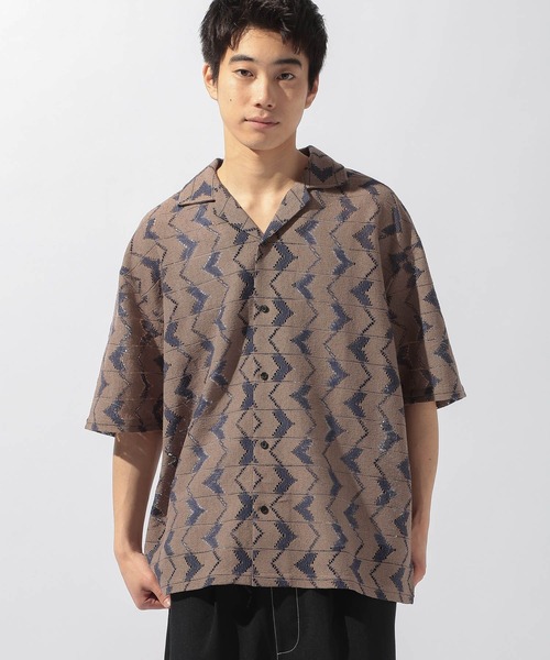niko and...(ニコアンド)の「透かし柄シャツ(シャツ/ブラウス・メンズ・ライトブルー/アイボリー/ブラウン/ベージュ・MEDIUM/LARGE)」の12枚目の写真