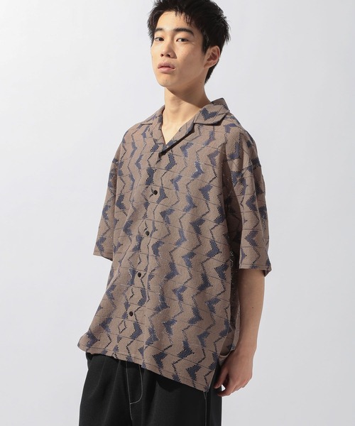 niko and...(ニコアンド)の「透かし柄シャツ(シャツ/ブラウス・メンズ・ライトブルー/アイボリー/ブラウン/ベージュ・MEDIUM/LARGE)」の13枚目の写真