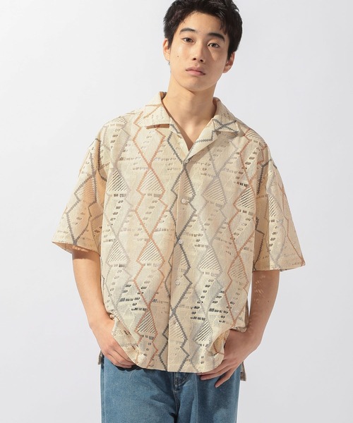 niko and...(ニコアンド)の「透かし柄シャツ(シャツ/ブラウス・メンズ・ライトブルー/アイボリー/ブラウン/ベージュ・MEDIUM/LARGE)」の21枚目の写真