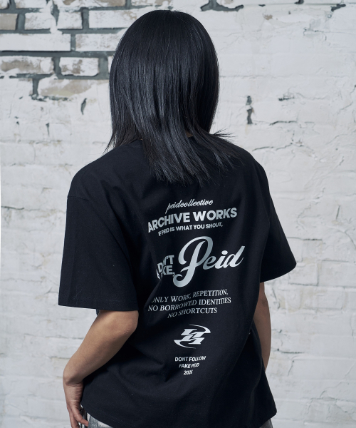 PEID(ペイド)の「PDフェイク半袖Tシャツブラック(Tシャツ/カットソー・レディース・ブラック・2/3/4/5/6/1)」の2枚目の写真