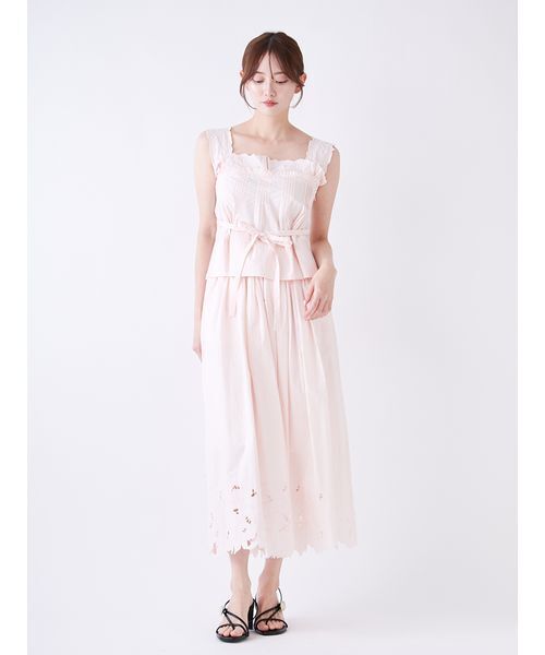 SNIDEL(スナイデル)の「エンブロイダリートップス(シャツ/ブラウス・レディース・ネイビー/ピンク/ホワイト・F)」の15枚目の写真