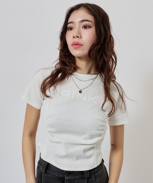 atmos pink（アトモスピンク）の「atmos pink Logo T-shirt / アトモス ピンク ロゴ T-シャツ（Tシャツ/カットソー・レディース・サックスブルー/ブラック/ホワイト・FREE）」の2枚目の写真