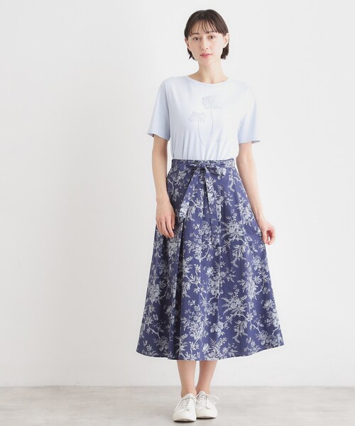 LAURA ASHLEY(ローラアシュレイ)の「【洗える/コットン100%/ウエストゴム/3colors】ウォールド ガーデン柄スカート(スカート・レディース・ブルー系/ダークグリーン系/ネイビー系・38/40)」の13枚目の写真