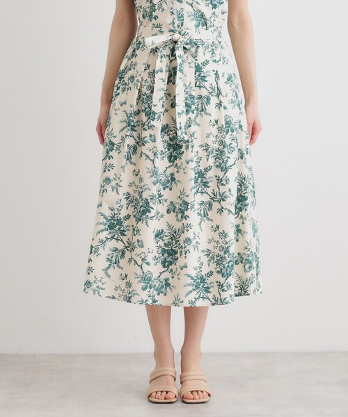 LAURA ASHLEY(ローラアシュレイ)の「【洗える/コットン100%/ウエストゴム/3colors】ウォールド ガーデン柄スカート(スカート・レディース・ブルー系/ダークグリーン系/ネイビー系・38/40)」の16枚目の写真