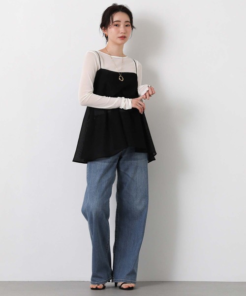 Gready Brilliant(グレディブリリアン)の「メッシュネジリキャミ(シャツ/ブラウス・レディース・ブラック/ベージュ・38)」の3枚目の写真