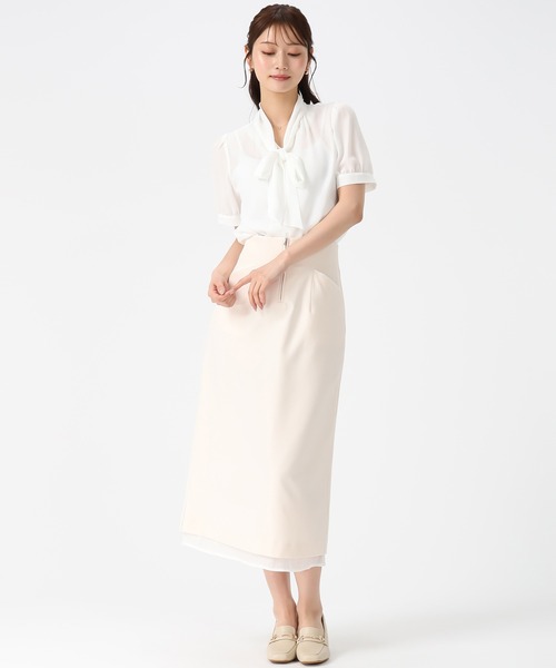 MISCH MASCH（ミッシュマッシュ）の「2026春夏新作 裾シアータイトスカート（スカート・レディース・ブラック/ブルー/オレンジ/アイボリー・M/S）」の14枚目の写真