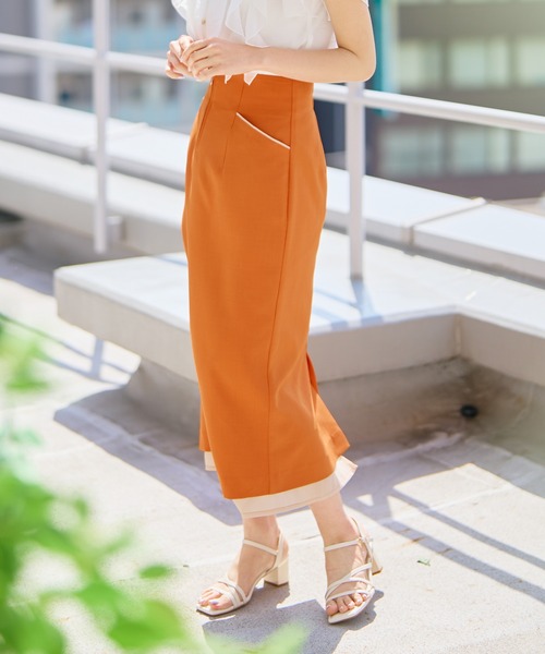 MISCH MASCH(ミッシュマッシュ)の「2026春夏新作 裾シアータイトスカート(スカート・レディース・ブラック/ブルー/オレンジ/アイボリー・M/S)」の22枚目の写真