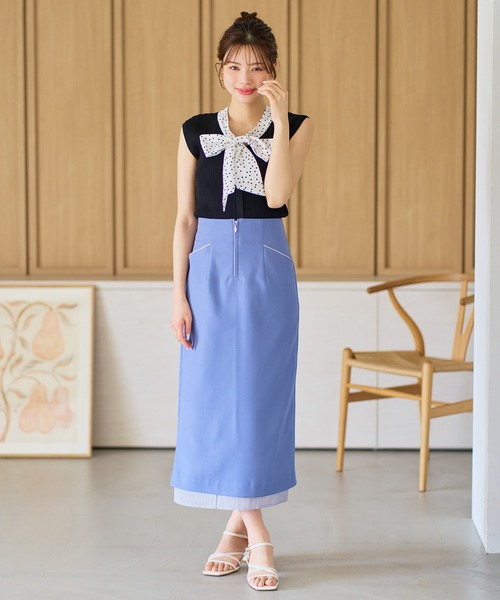 MISCH MASCH（ミッシュマッシュ）の「2026春夏新作 裾シアータイトスカート（スカート・レディース・ブラック/ブルー/オレンジ/アイボリー・M/S）」の22枚目の写真