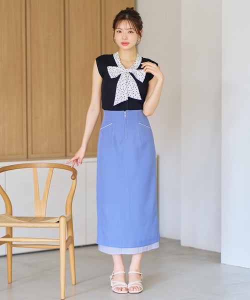 MISCH MASCH（ミッシュマッシュ）の「2026春夏新作 裾シアータイトスカート（スカート・レディース・ブラック/ブルー/オレンジ/アイボリー・M/S）」の21枚目の写真