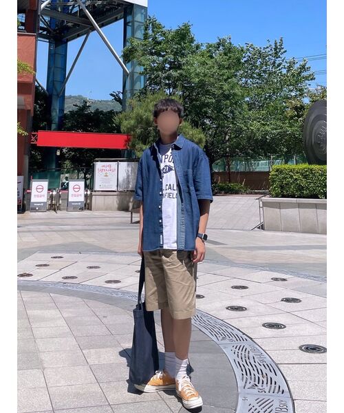 MUSINSA STANDARD(ムシンサスタンダード)の「コットンワイドバミューダショーツ【ベージュ】(その他パンツ・メンズ・その他・38/36/34/32/30/31/33/27/28/29)」の14枚目の写真