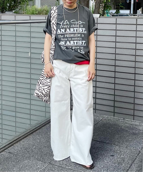 FRAMeWORK（フレームワーク）の「≪追加≫YA GOOD IDEAS BIG TAG FABRIC トート 2（トートバッグ・レディース・ベージュ/ホワイト・FREE）」の11枚目の写真