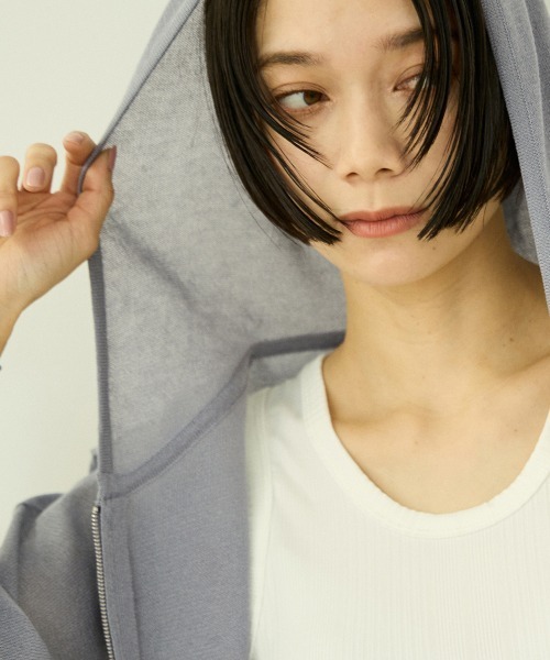 VICKY(ビッキー)の「ラメシアーニットパーカー(パーカー・レディース・ライトグレー/ブラック/オフホワイト・M)」の14枚目の写真