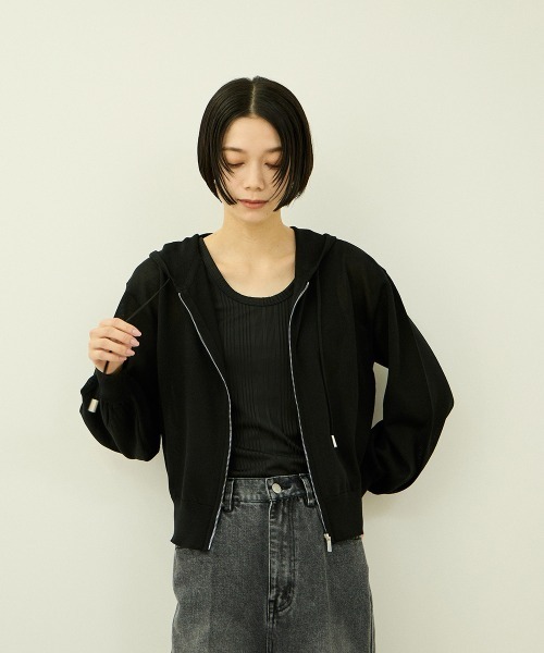 VICKY(ビッキー)の「ラメシアーニットパーカー(パーカー・レディース・ライトグレー/ブラック/オフホワイト・M)」の22枚目の写真
