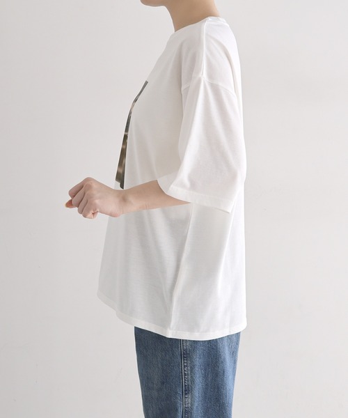 andme（アンドミー）の「【選べるプリントデザイン】半袖ロゴTシャツ【UVカット/接触冷感】（Tシャツ/カットソー・レディース・ホワイト系その他/オフホワイト・FREE）」の13枚目の写真