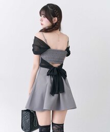【Belle Charme】Back Ribbon Flare Cami Onepiece