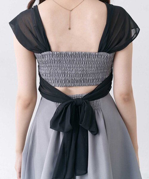 OLIVE des OLIVE(オリーブデオリーブ)の「【Belle Charme】Back Ribbon Flare Cami Onepiece(ワンピース・レディース・ブラック/グレー/ベージュ・FREE)」の8枚目の写真