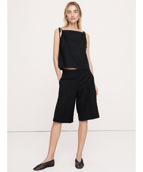 Banana Republic(バナナリパブリック)の「コットン ポプリン タイストラップ タンクトップ(キャミソール・レディース・ブラック/バーガンディー・XS/L/S/M)」の3枚目の写真