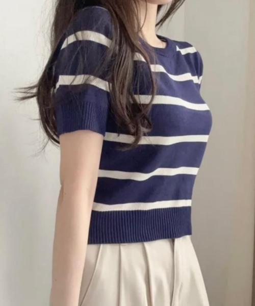 semplice（センプリチェ）の「Ｔシャツ【韓国ファッション】（Tシャツ/カットソー・レディース・ベージュ/グリーン/ホワイト/ブラック/ブルー・F）」の11枚目の写真