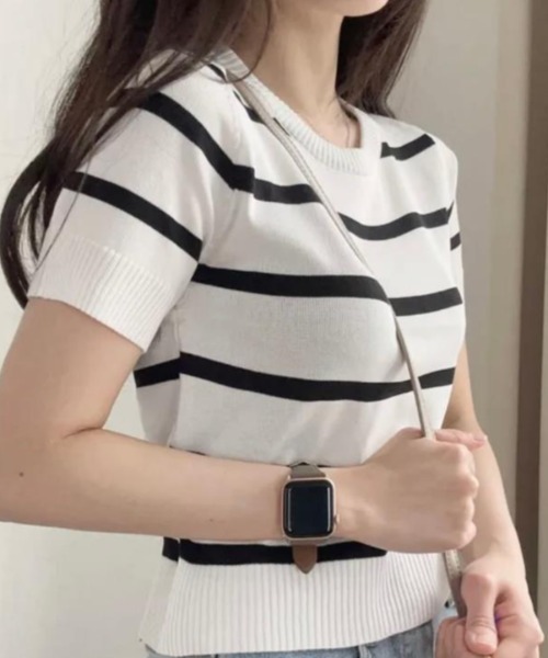 semplice（センプリチェ）の「Ｔシャツ【韓国ファッション】（Tシャツ/カットソー・レディース・ベージュ/グリーン/ホワイト/ブラック/ブルー・F）」の22枚目の写真