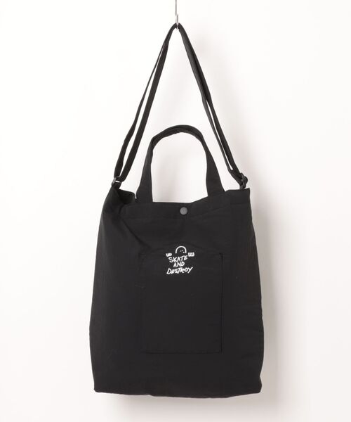 THRASHER（スラッシャー）の「THRASHER TOTE SHOULDER M(ST)（ショルダーバッグ・メンズ・ブラック系その他/ブラック系その他2・FREE）」の2枚目の写真