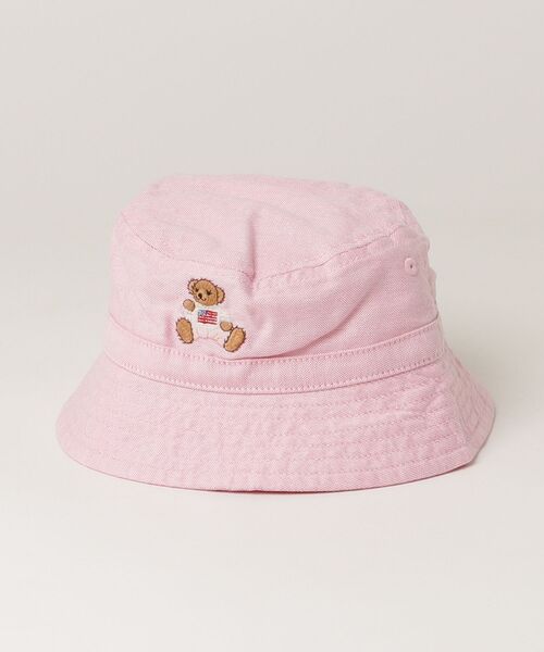 POLO RALPH LAUREN CHILDRENSWEAR(ポロ ラルフ ローレン チルドレンズウェア)の「Polo ベア コットン ツイル バケット ハット(ハット・キッズ・ピンク・12-24M)」の3枚目の写真
