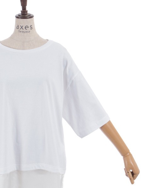 axes femme(アクシーズファム)の「レースドッキングTシャツ(Tシャツ/カットソー・レディース・キナリ/チャコール/ブラック・FREE)」の8枚目の写真