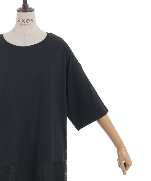 axes femme(アクシーズファム)の「レースドッキングTシャツ(Tシャツ/カットソー・レディース・キナリ/チャコール/ブラック・FREE)」の22枚目の写真