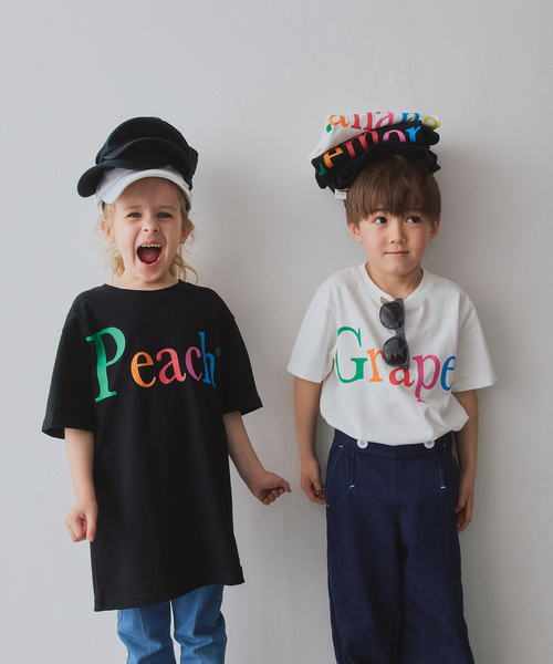 IENA ENFANT(イエナアンファン)の「【byeA. / バイエー】NOT APPLE TEE (PEACH)kids(Tシャツ/カットソー・キッズ・ブラック/ホワイト・MEDIUM/LARGE)」の8枚目の写真