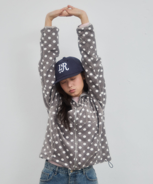 LETERIE(レテリー)の「LINE FLEECE ZIP-UP_DOT GREY(その他アウター・レディース・ライトグレー・FREE)」の2枚目の写真