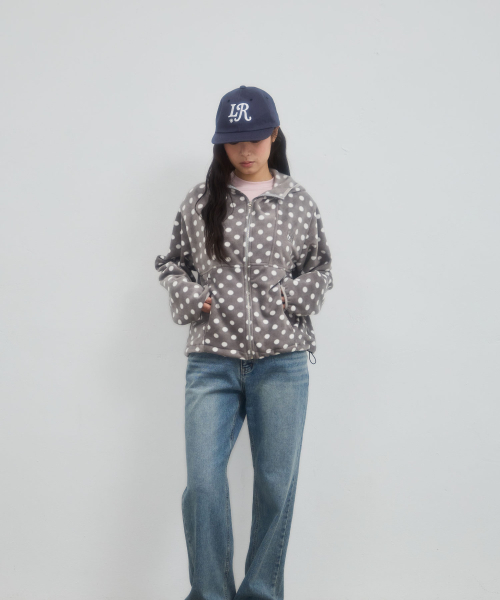 LETERIE(レテリー)の「LINE FLEECE ZIP-UP_DOT GREY(その他アウター・レディース・ライトグレー・FREE)」の3枚目の写真