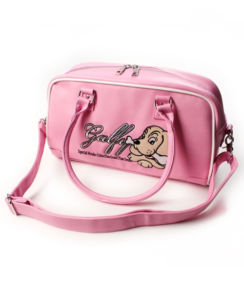 GALFY(ガルフィー)の「GALFY(ガルフィー)プチ家出BAG/犬ロゴ刺繍フェイクレザーボストンバッグ/2wayショルダーバッグ(ボストンバッグ・レディース・ブラック/ピンク・FREE)」の18枚目の写真
