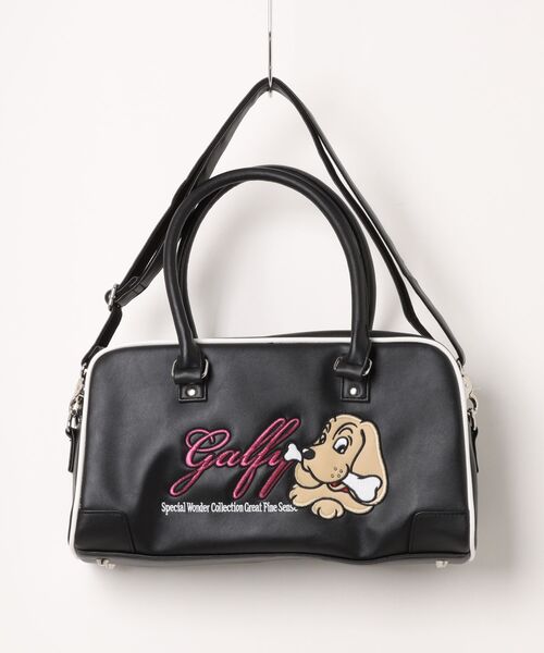 GALFY(ガルフィー)の「GALFY(ガルフィー)プチ家出BAG/犬ロゴ刺繍フェイクレザーボストンバッグ/2wayショルダーバッグ(ボストンバッグ・レディース・ブラック/ピンク・FREE)」の10枚目の写真