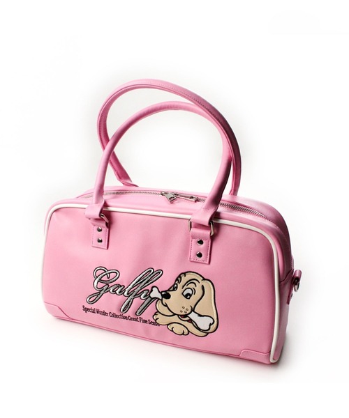 GALFY(ガルフィー)の「GALFY(ガルフィー)プチ家出BAG/犬ロゴ刺繍フェイクレザーボストンバッグ/2wayショルダーバッグ(ボストンバッグ・レディース・ブラック/ピンク・FREE)」の9枚目の写真