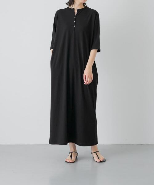 かぐれ(カグレ)の「『2サイズ展開』ヘンリーカットワンピース(ワンピース・レディース・ブラック/チャコールグレー・1/0)」の17枚目の写真