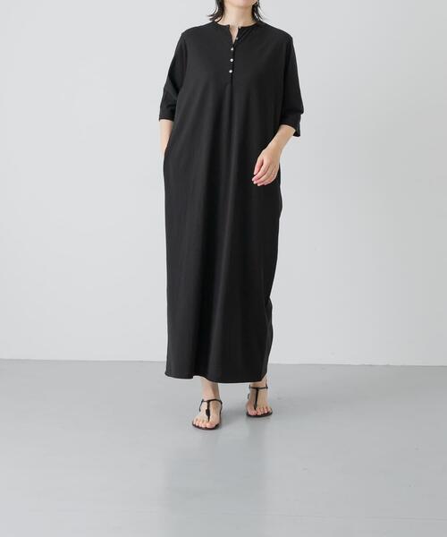 かぐれ(カグレ)の「『2サイズ展開』ヘンリーカットワンピース(ワンピース・レディース・ブラック/チャコールグレー・1/0)」の19枚目の写真