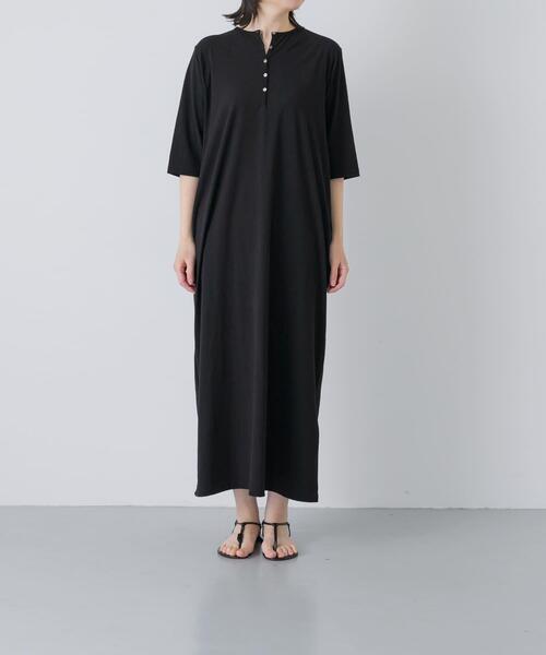 かぐれ(カグレ)の「『2サイズ展開』ヘンリーカットワンピース(ワンピース・レディース・ブラック/チャコールグレー・1/0)」の19枚目の写真
