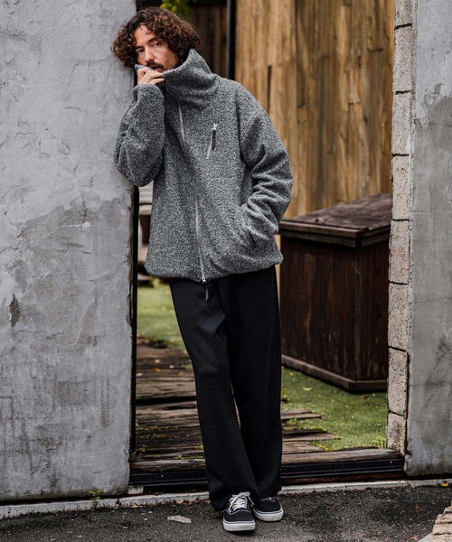 CAMBIO（カンビオ）の「mj11605-Poodle Fur Volume Stand Neck Jacket スタンドカラープードルファージャケット(A72226cmb)（その他アウター・メンズ・ブラック/ベージュ/チャコール/レッド・L/M/S）」の12枚目の写真