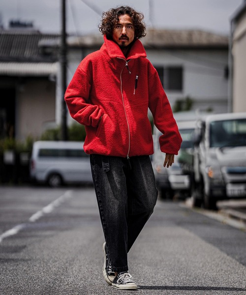 CAMBIO（カンビオ）の「mj11605-Poodle Fur Volume Stand Neck Jacket スタンドカラープードルファージャケット(A72226cmb)（その他アウター・メンズ・ブラック/ベージュ/チャコール/レッド・L/M/S）」の20枚目の写真