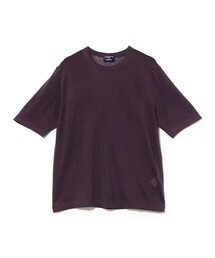 【別注】MORGANO / コットンリネン クルーネック ショートスリーブ ニット