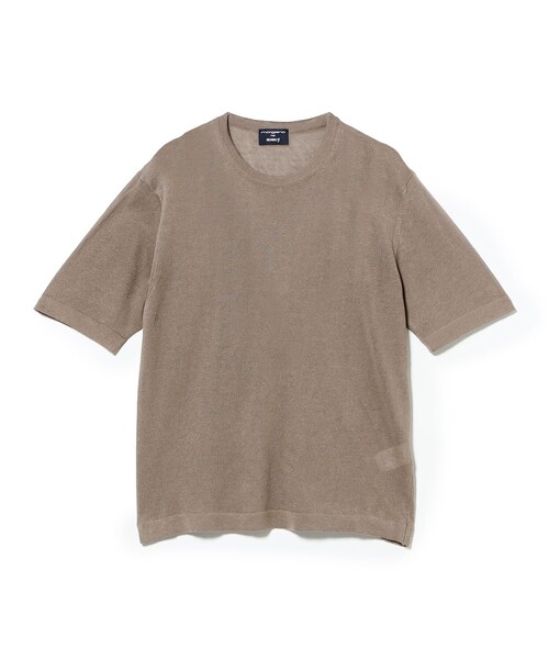 BEAMS F(ビームスエフ)の「【別注】MORGANO / コットンリネン クルーネック ショートスリーブ ニット(Tシャツ/カットソー・メンズ・パープル/ブラック系その他3/ブラウン・44/46/48/50)」の4枚目の写真