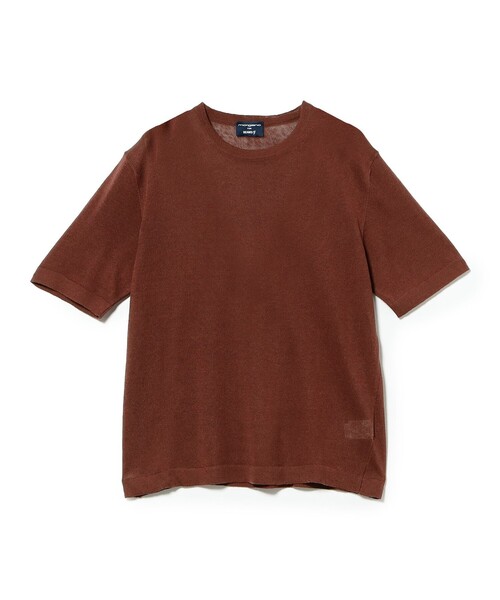BEAMS F(ビームスエフ)の「【別注】MORGANO / コットンリネン クルーネック ショートスリーブ ニット(Tシャツ/カットソー・メンズ・パープル/ブラック系その他3/ブラウン・44/46/48/50)」の14枚目の写真