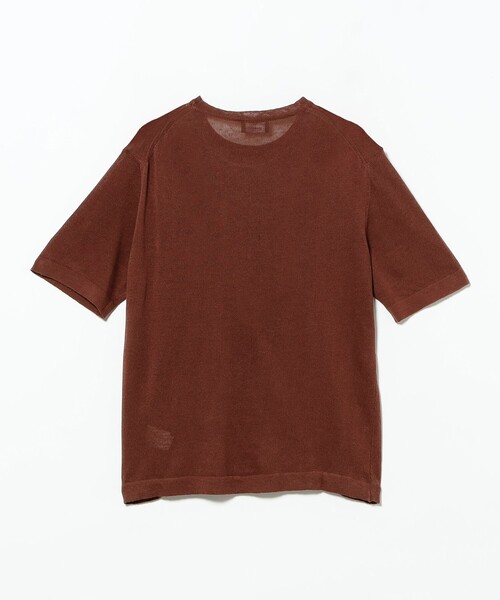 BEAMS F(ビームスエフ)の「【別注】MORGANO / コットンリネン クルーネック ショートスリーブ ニット(Tシャツ/カットソー・メンズ・パープル/ブラック系その他3/ブラウン・44/46/48/50)」の15枚目の写真