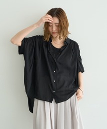 YECCA VECCA | ドライタッチシアーバックギャザーシャツ(シャツ/ブラウス)