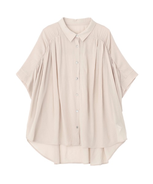 YECCA VECCA（イェッカヴェッカ）の「ドライタッチシアーバックギャザーシャツ（シャツ/ブラウス・レディース・ブラック/ライトベージュ/ブラウン/グリーン系その他3・FREE）」の5枚目の写真