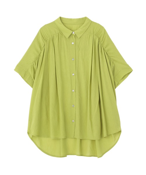 YECCA VECCA（イェッカヴェッカ）の「ドライタッチシアーバックギャザーシャツ（シャツ/ブラウス・レディース・ブラック/ライトベージュ/ブラウン/グリーン系その他3・FREE）」の15枚目の写真