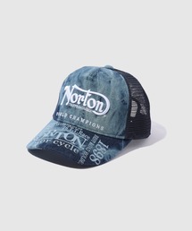 Norton（ノートン）の「【Norton/ ノートン】デニムフロント ロゴ刺繍 メッシュキャップ（キャップ）」