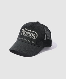 Norton（ノートン）の「【Norton/ ノートン】デニムフロント ロゴ刺繍 メッシュキャップ（キャップ）」