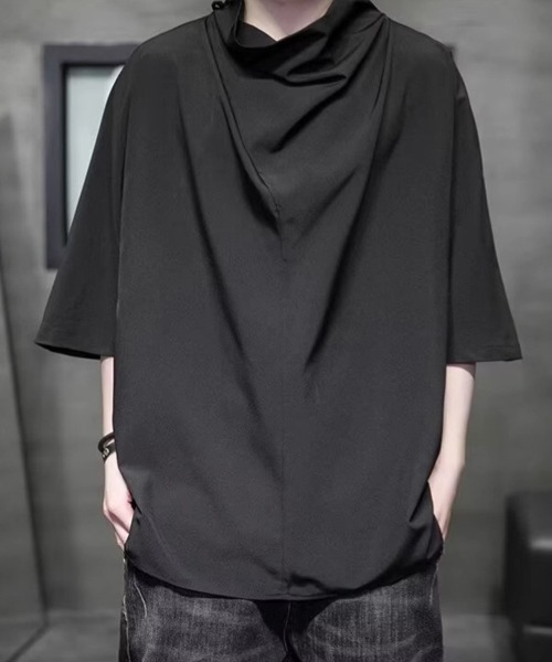 KELVIN（ケルヴァン）の「Drape Neck Mode Tee ドレープネックモードTシャツ（Tシャツ/カットソー・メンズ・ブラック・MEDIUM/LARGE）」の3枚目の写真